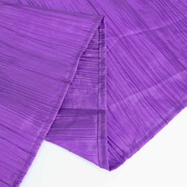 Polyester & Taffeta Sashes |  5 Pack Purple Accordion Crinkle Taffeta Chair Sashes – 6″x106″