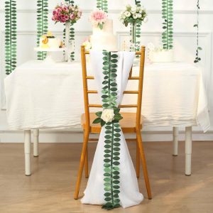 Polyester & Taffeta Sashes |  50ft 4″ Green Leaf Petal Taffeta Ribbon Sash, Artificial DIY Fabric Garlands