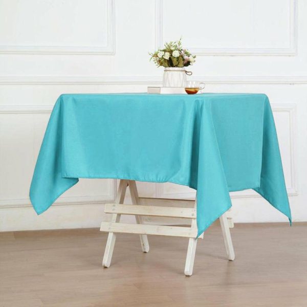 Polyester |  Turquoise Polyester Square Tablecloth 54″x54″