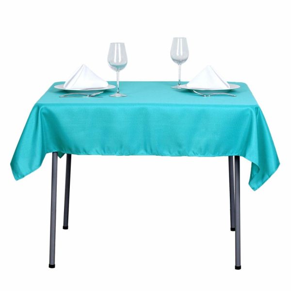 Polyester |  Turquoise Polyester Square Tablecloth 54″x54″