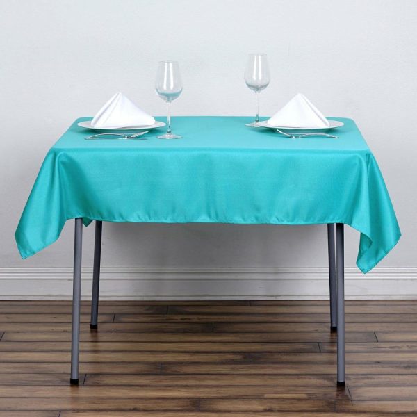 Polyester |  Turquoise Polyester Square Tablecloth 54″x54″