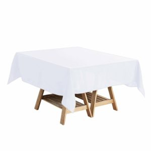 Polyester |  White Polyester Square Tablecloth 54″x54″