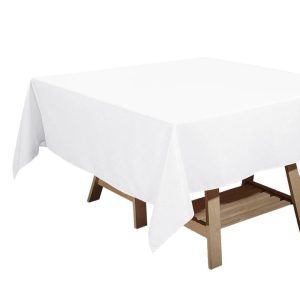 Polyester |  White Polyester Square Tablecloth 70″x70″