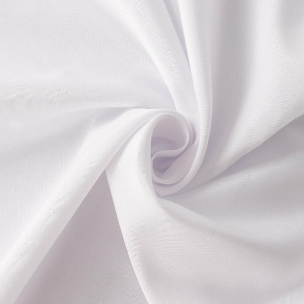 Polyester |  White Seamless Polyester Rectangular Tablecloth with Rounded Corners, 90″x132″ Oval Oblong Tablecloth for 6 Foot Table With Floor-Length Drop