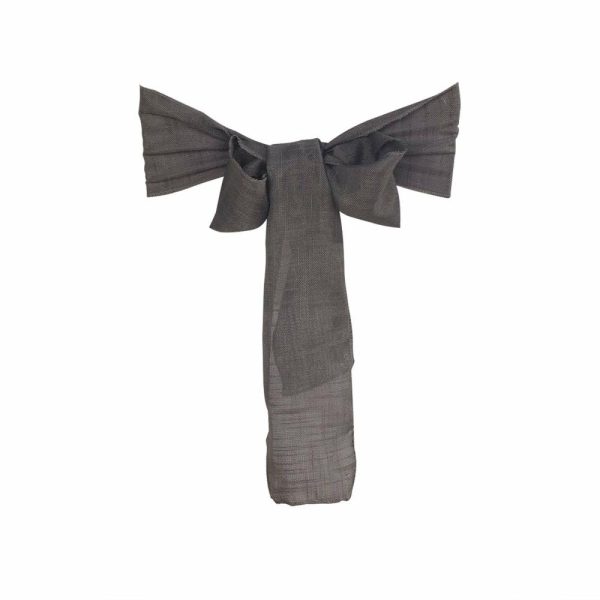 Rustic & Cheesecloth Sashes |  5 Pack 6″x108″ Charcoal Gray Linen Chair Sashes, Slubby Textured Wrinkle Resistant Sashes