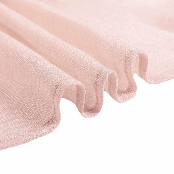 Rustic & Cheesecloth Sashes |  5 Pack 6″x108″ Linen Chair Sashes, Slubby Textured Wrinkle Resistant Sashes – Blush