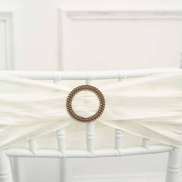 Sash Pins & Brooches |  20 Pack 2.5″ Antique Gold Diamond Circle Napkin Ring Pin Brooch, Rhinestone Chair Sash Bow Buckle