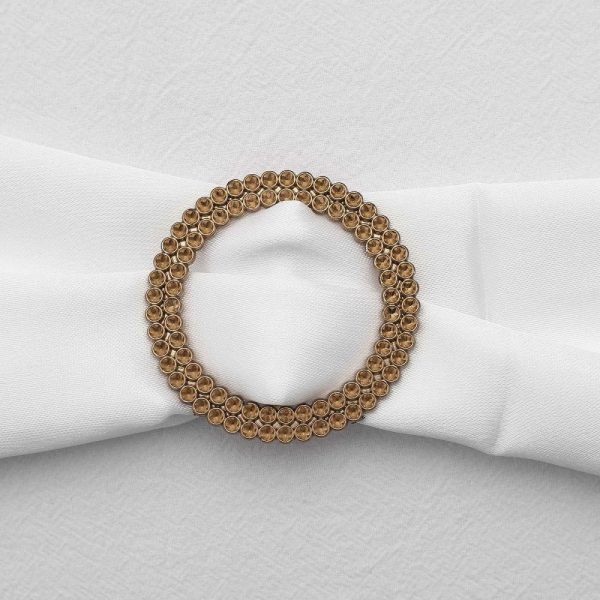 Sash Pins & Brooches |  20 Pack 2.5″ Antique Gold Diamond Circle Napkin Ring Pin Brooch, Rhinestone Chair Sash Bow Buckle