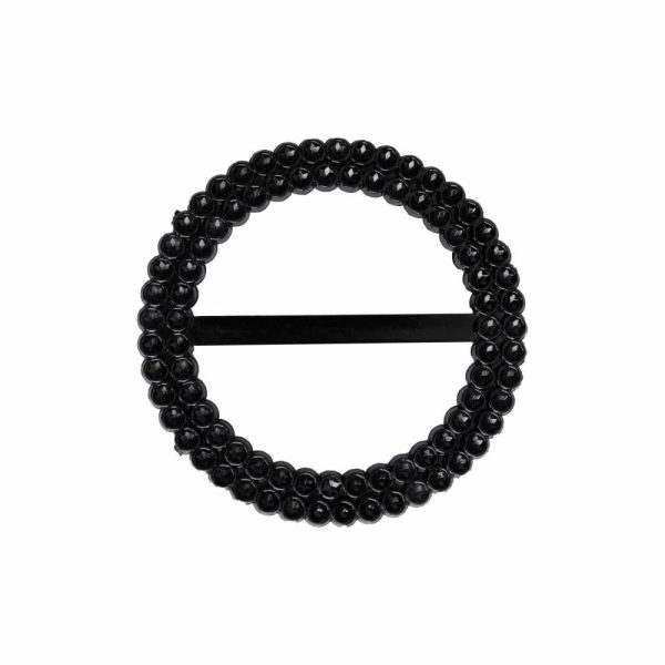 Sash Pins & Brooches |  20 Pack 2.5″ Black Diamond Circle Napkin Ring Pin Brooch, Rhinestone Chair Sash Bow Buckle