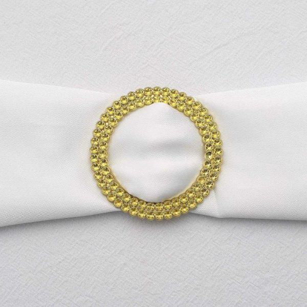 Sash Pins & Brooches |  20 Pack 2.5″ Gold Diamond Circle Napkin Ring Pin Brooch, Rhinestone Chair Sash Bow Buckle