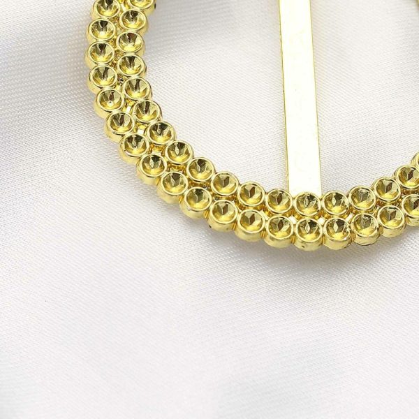 Sash Pins & Brooches |  20 Pack 2.5″ Gold Diamond Circle Napkin Ring Pin Brooch, Rhinestone Chair Sash Bow Buckle