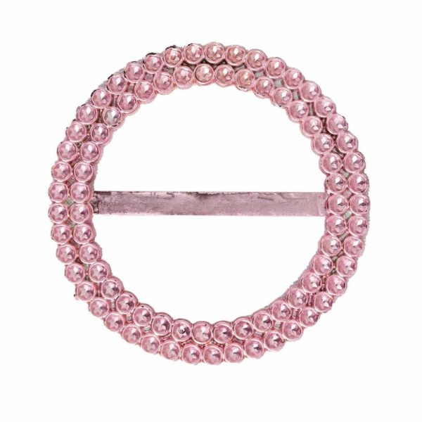 Sash Pins & Brooches |  20 Pack 2.5″ Pink Diamond Circle Napkin Ring Pin Brooch, Rhinestone Chair Sash Bow Buckle