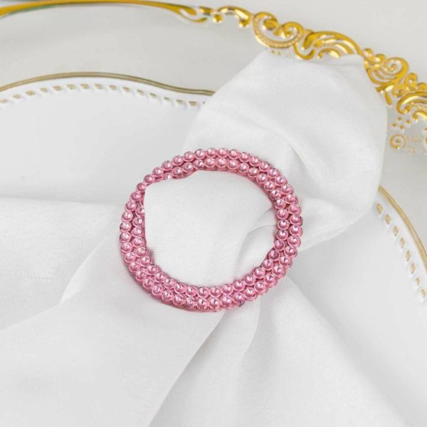 Sash Pins & Brooches |  20 Pack 2.5″ Pink Diamond Circle Napkin Ring Pin Brooch, Rhinestone Chair Sash Bow Buckle