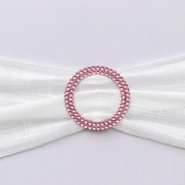 Sash Pins & Brooches |  20 Pack 2.5″ Pink Diamond Circle Napkin Ring Pin Brooch, Rhinestone Chair Sash Bow Buckle