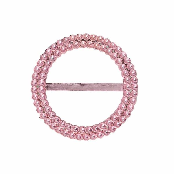 Sash Pins & Brooches |  20 Pack 2.5″ Pink Diamond Circle Napkin Ring Pin Brooch, Rhinestone Chair Sash Bow Buckle