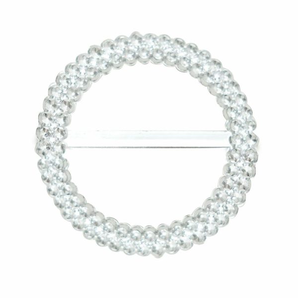 Sash Pins & Brooches |  20 Pack 2.5″ Silver Diamond Circle Napkin Ring Pin Brooch, Rhinestone Chair Sash Bow Buckle