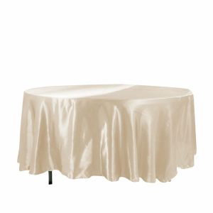 Satin |  108″ Beige Seamless Satin Round Tablecloth