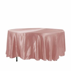 Satin |  108″ Dusty Rose Seamless Satin Round Tablecloth