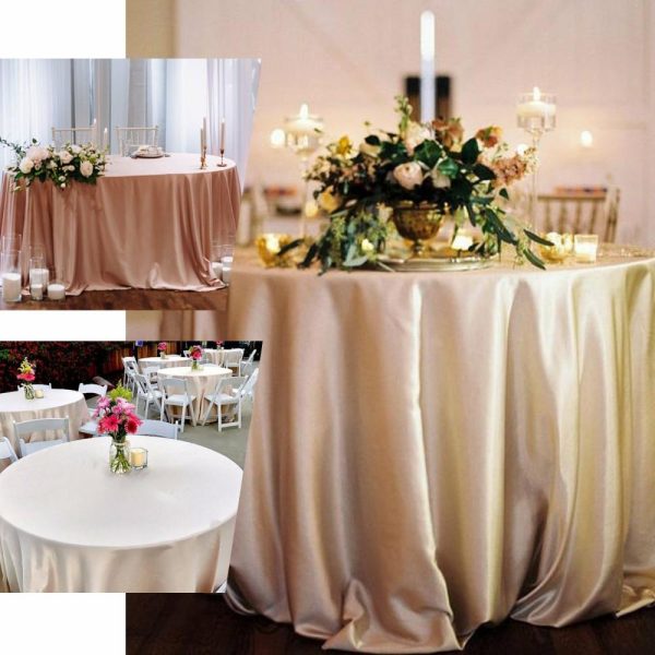 Satin |  108″ Dusty Sage Green Seamless Satin Round Tablecloth