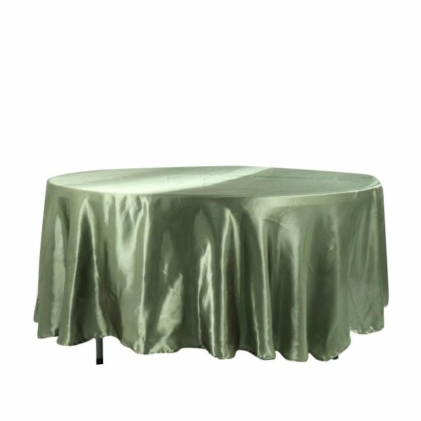 Satin |  108″ Dusty Sage Green Seamless Satin Round Tablecloth