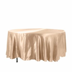 Satin |  108″ Nude Seamless Satin Round Tablecloth