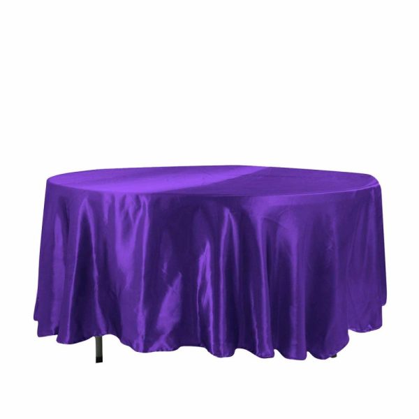 Satin |  108″ Purple Seamless Satin Round Tablecloth