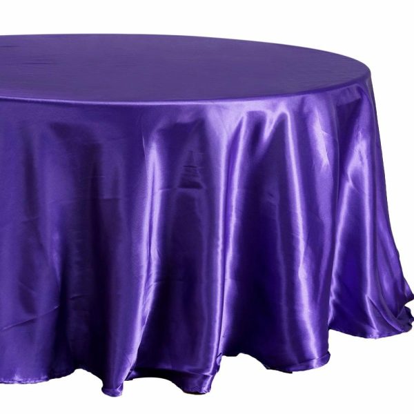 Satin |  108″ Purple Seamless Satin Round Tablecloth