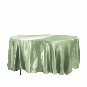 Satin |  108″ Sage Green Seamless Satin Round Tablecloth