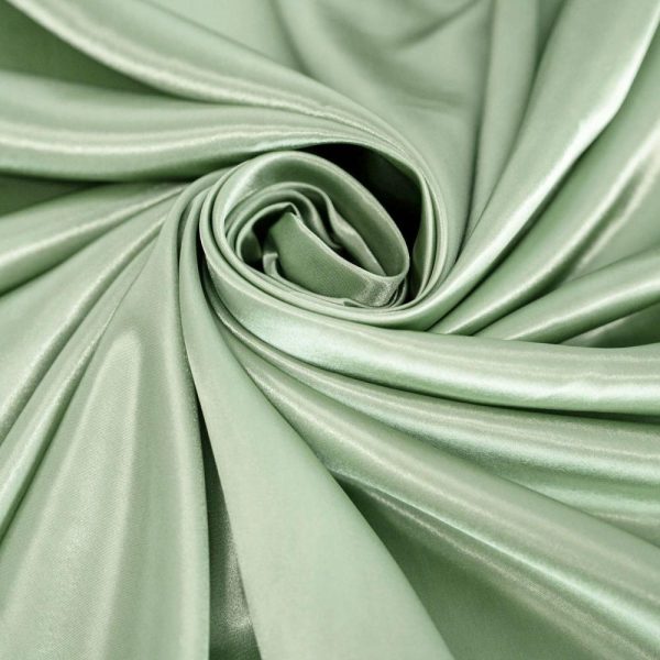 Satin |  120″ Sage Green Seamless Satin Round Tablecloth for 5 Foot Table With Floor-Length Drop