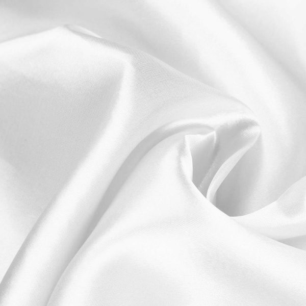 Satin |  120″ White Seamless Satin Round Tablecloth for 5 Foot Table With Floor-Length Drop