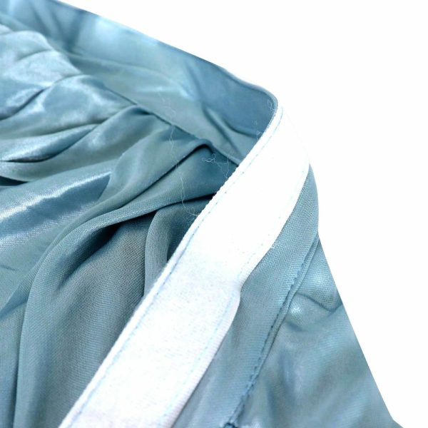 Satin |  14ft Dusty Blue Pleated Satin Double Drape Table Skirt