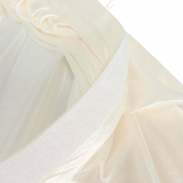 Satin |  14ft Ivory Pleated Satin Double Drape Table Skirt