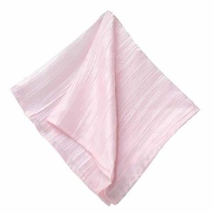 Satin  |  5 Pack Blush Accordion Crinkle Taffeta Cloth Dinner Napkins 20″x20″