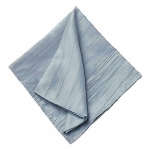 Satin  |  5 Pack Dusty Blue Accordion Crinkle Taffeta Cloth Dinner Napkins 20″x20″