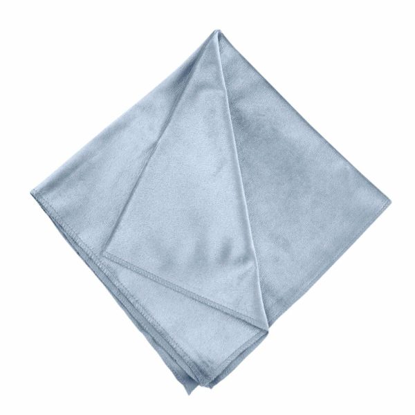 Satin  |  5 Pack Dusty Blue Premium Sheen Finish Velvet Cloth Dinner Napkins – 20″x20″