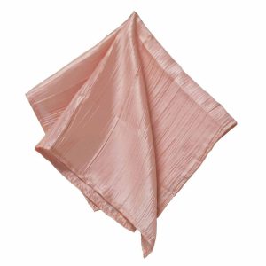 Satin  |  5 Pack Dusty Rose Accordion Crinkle Taffeta Cloth Dinner Napkins 20″x20″