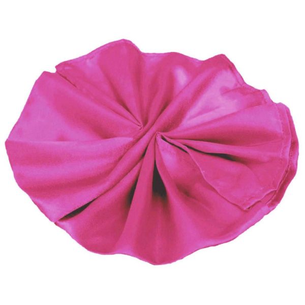 Satin  |  5 Pack Fuchsia Satin Cloth Napkins with Hemmed Edges, Reusable Dinner Napkins – 20″x20″