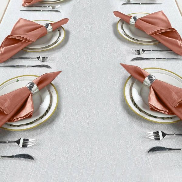 Satin  |  5 Pack Terracotta (Rust) Satin Cloth Napkins with Hemmed Edges, Reusable Dinner Napkins – 20″x20″