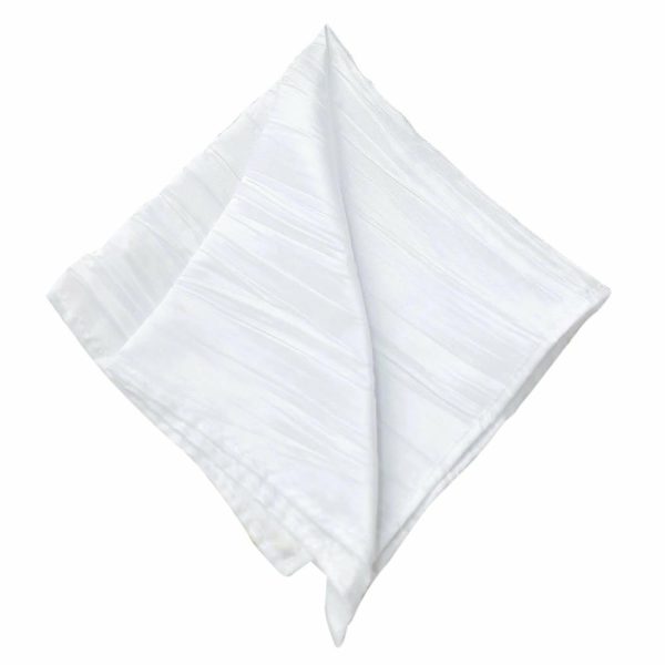 Satin  |  5 Pack White Accordion Crinkle Taffeta Cloth Dinner Napkins 20″x20″