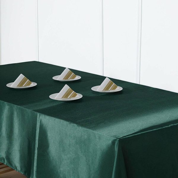 Satin |  60″x102″ Hunter Emerald Green Seamless Smooth Satin Rectangular Tablecloth