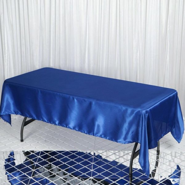 Satin |  60″x102″ Royal Blue Seamless Smooth Satin Rectangular Tablecloth