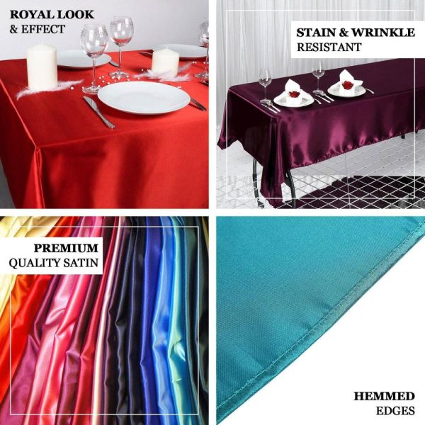 Satin |  60″x102″ Royal Blue Seamless Smooth Satin Rectangular Tablecloth