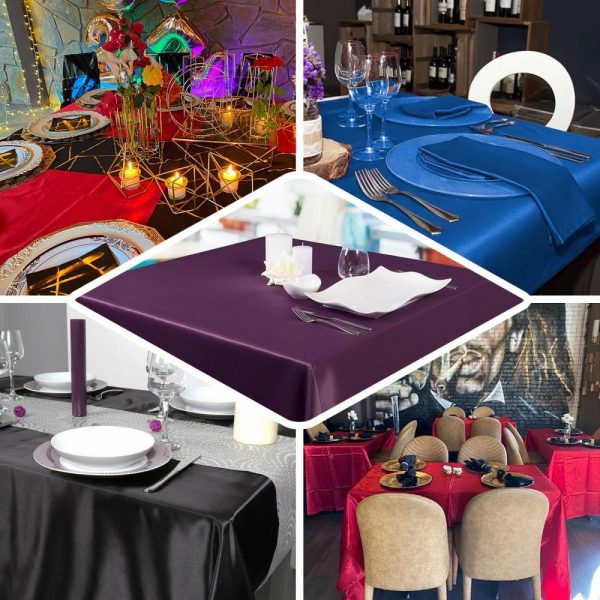 Satin |  60″x102″ Royal Blue Seamless Smooth Satin Rectangular Tablecloth