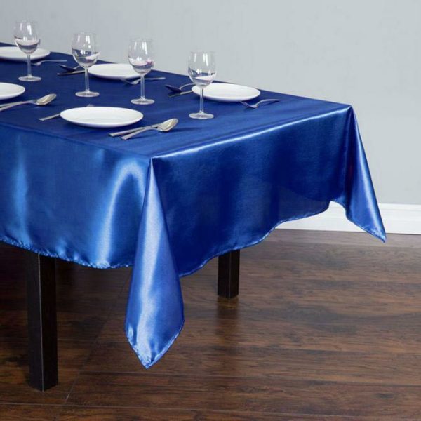 Satin |  60″x102″ Royal Blue Seamless Smooth Satin Rectangular Tablecloth