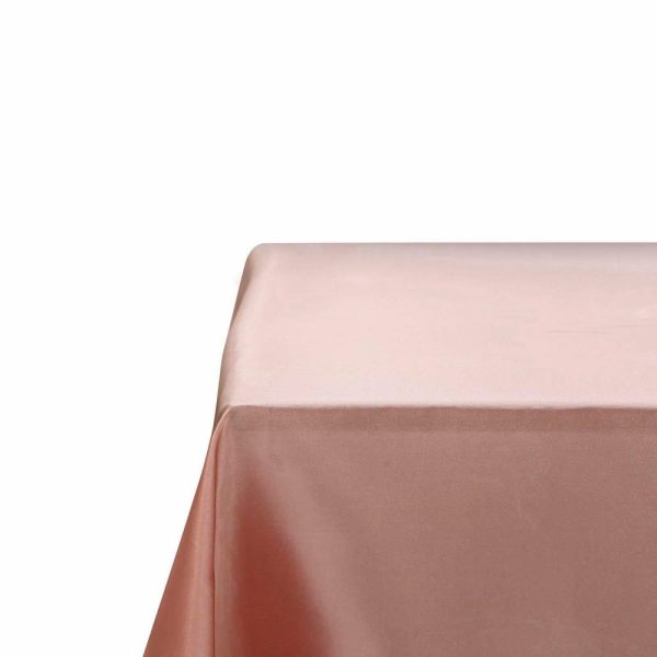 Satin |  60″x126″ Dusty Rose Seamless Satin Rectangular Tablecloth