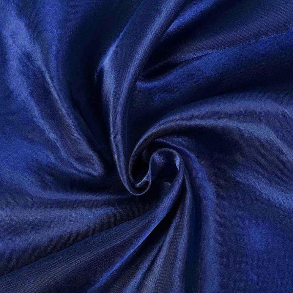 Satin |  60″x126″ Navy Blue Seamless Satin Rectangular Tablecloth