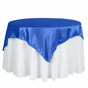 Satin |  60″x60″ Royal Blue Square Smooth Satin Table Overlay