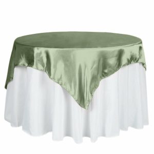 Satin |  60″x60″ Sage Green Square Smooth Satin Table Overlay