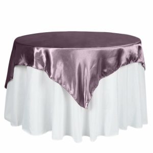 Satin |  60″x60″ Violet Amethyst Square Smooth Satin Table Overlay