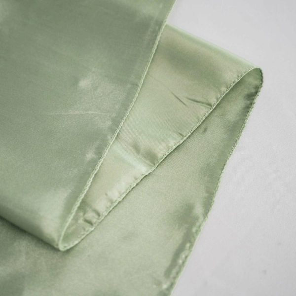 Satin |  72″ x 72″ Sage Green Seamless Satin Square Tablecloth Overlay